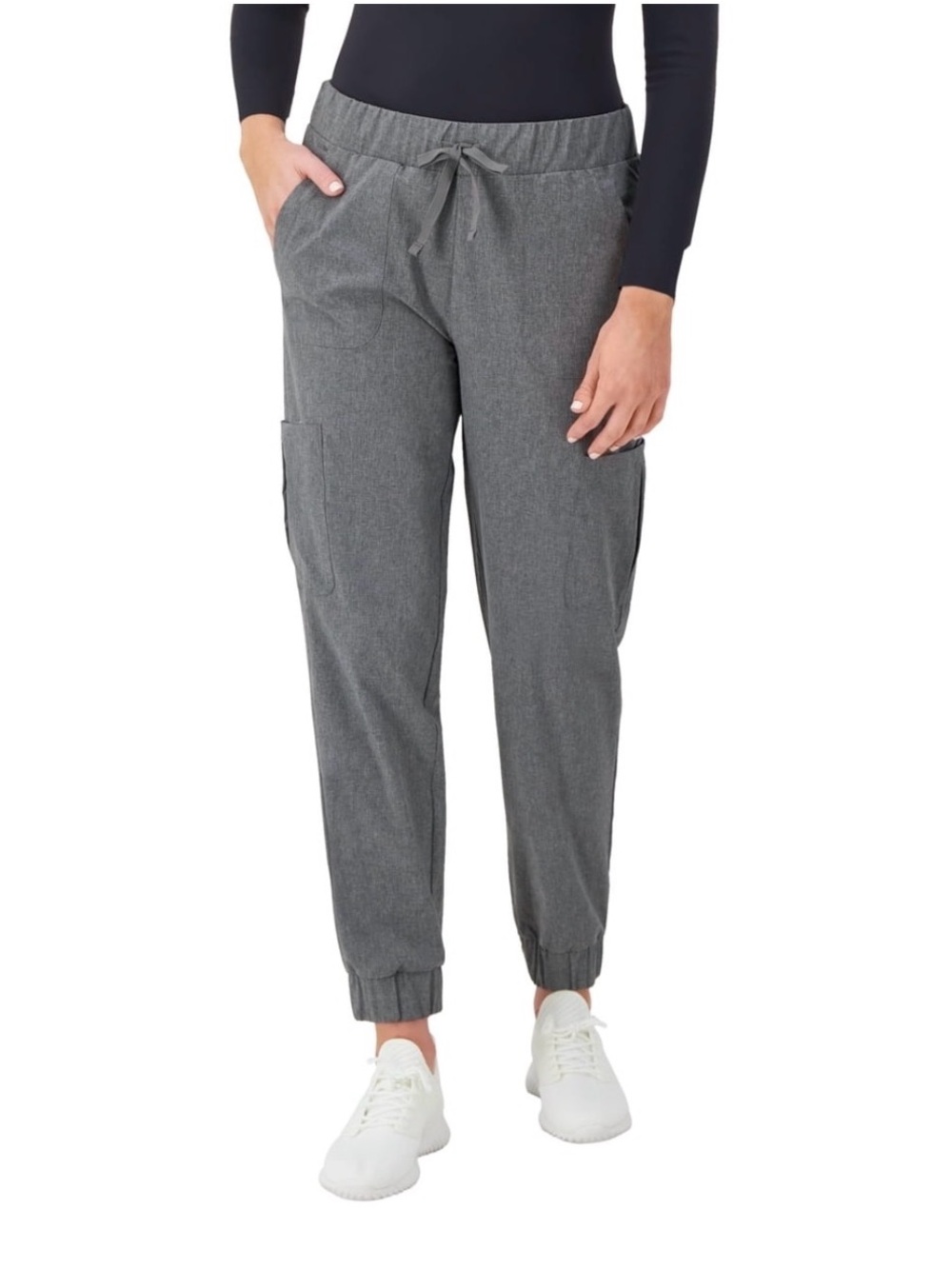 Hanes Comfort Fit Women's XL Gray Scrub Jogger Pants Cargo Stretch HSW101 NWT